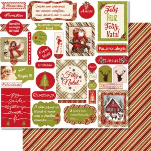 Litoarte Scrapbook Natal Dupla Face Coleção Natal Vintage
