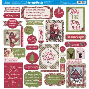 Litoarte Scrapbook Natal Dupla Face Coleção Natal Vintage