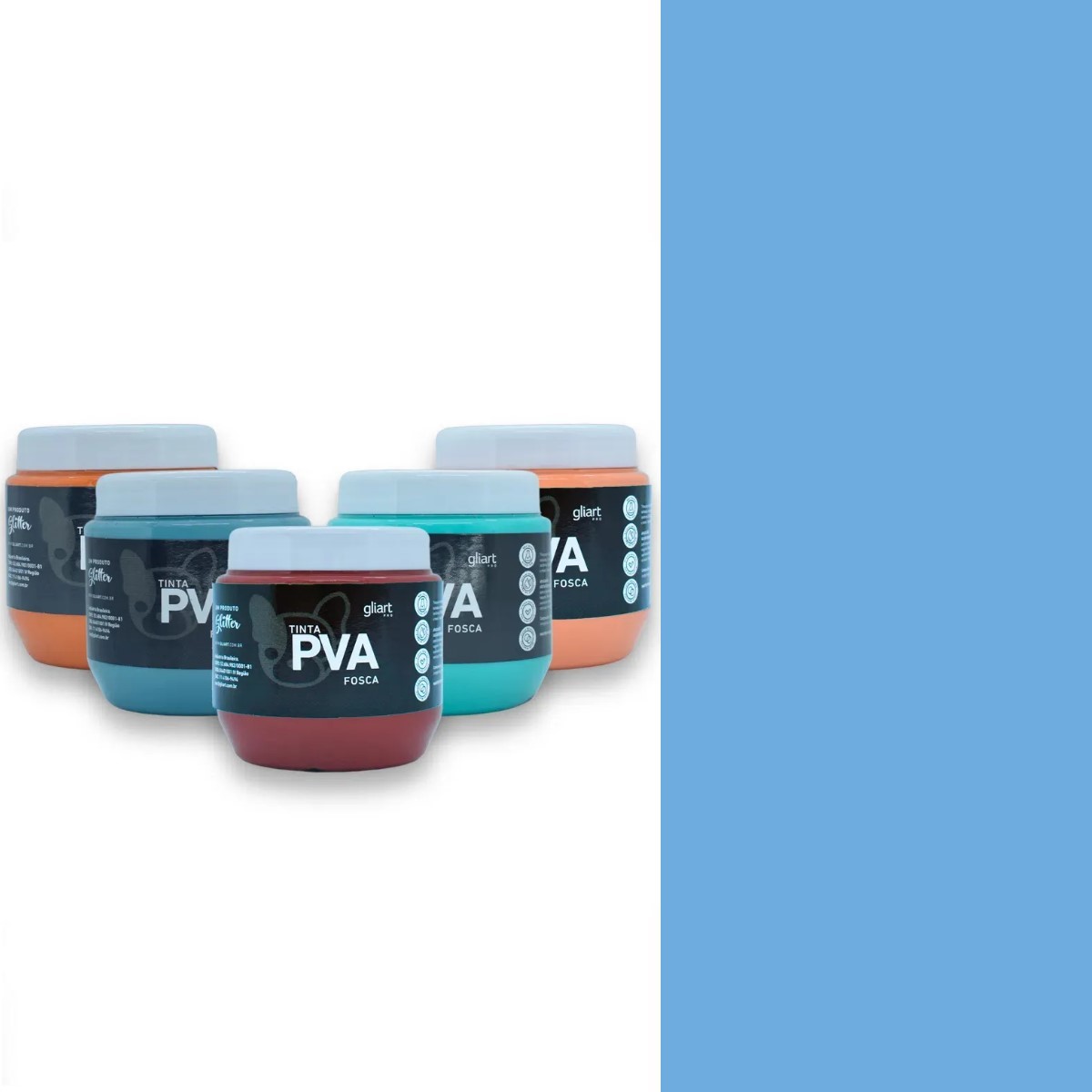 Sem título Tinta Pva Fosca Gliart 250ml – Azul Celeste