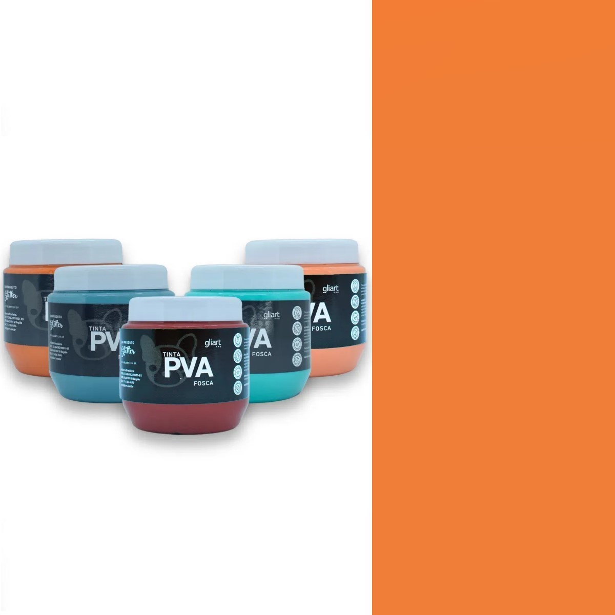 Sem título Tinta Pva Fosca Gliart 250ml – Laranja