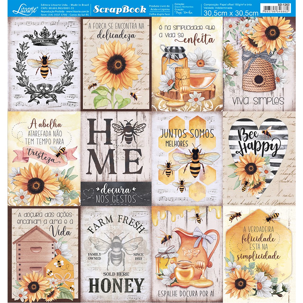 Litoarte Papel Para Scrapbook Dupla Face- Colecao Doces Momentos Litoarte Papel Para Scrapbook Dupla Face- Colecao Doces Momentos