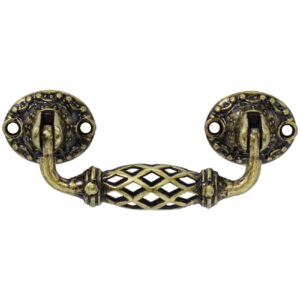 Puxador Alça Trabalhada Enfeite Ouro Velho